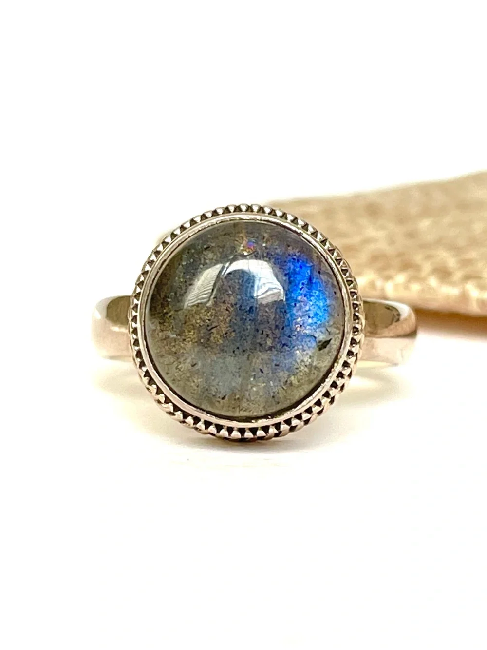 925 Sterling Silver Labradorite Ring Us: 9.5/10
